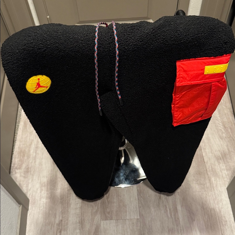 Jordan Black Sweatpants with Red Accents